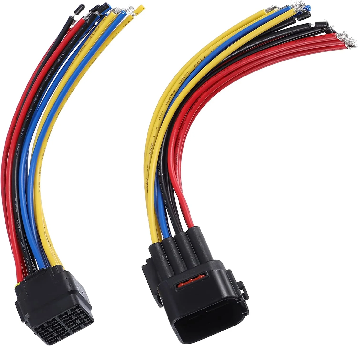 X AUTOHAUX 1 Set 15cm Car Male Female 16 Pin Plug Connector Pigtail Cable 16 Way Wiring Harness