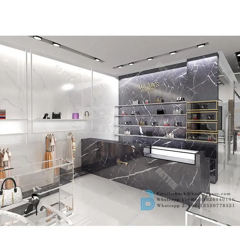 Handbag Store Display Furniture Custom Handbag Clothing Rack Clothes Shelves Garment Display Shoes Rack Clothing Store Furniture