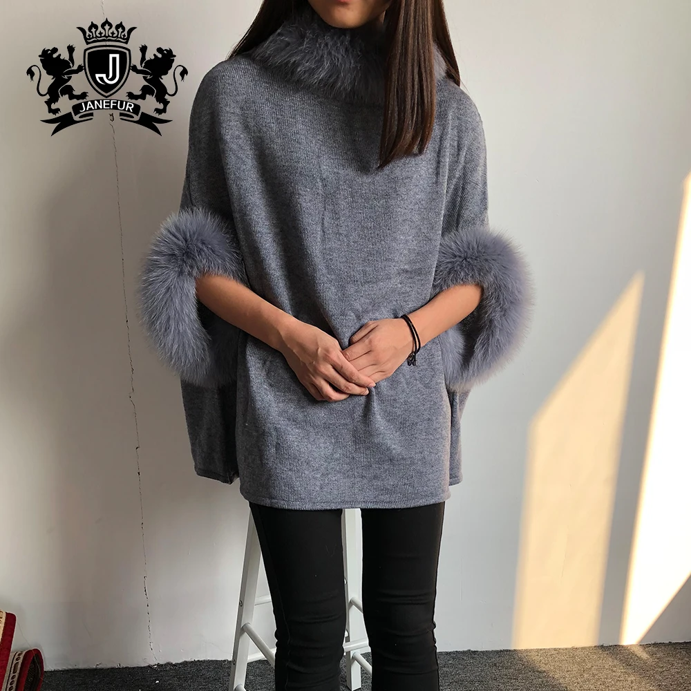 High Quality Pure Cashmere Sweater Pullovers for Women Autumn Winter Ladies Woolen Sweater with Fur