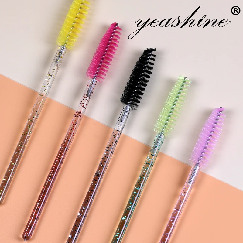 Colorful Mini Bendable Black Micro Makeup Tool Nylon Eye Brush Lash Wand Extension Disposable Spoolie Applicator Mascara Eyelash