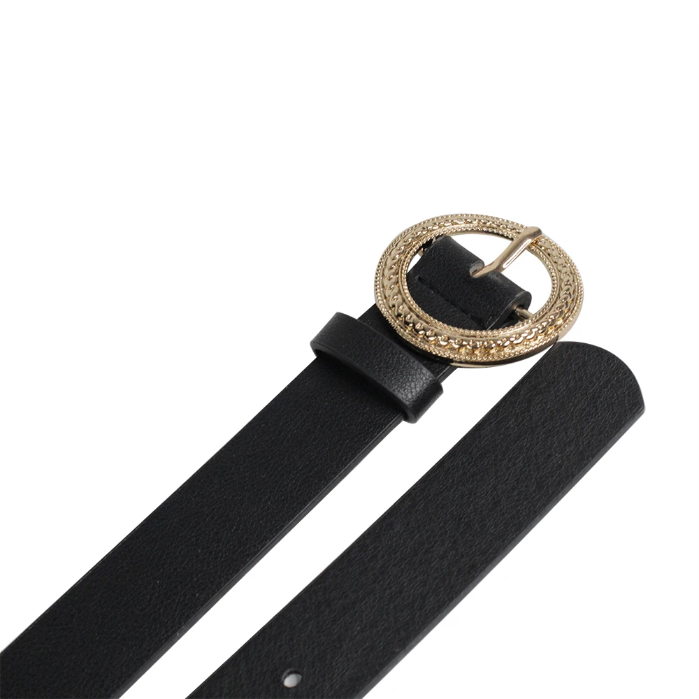 Luxury dual buckle belts for women custom lady leather belt manufacturer