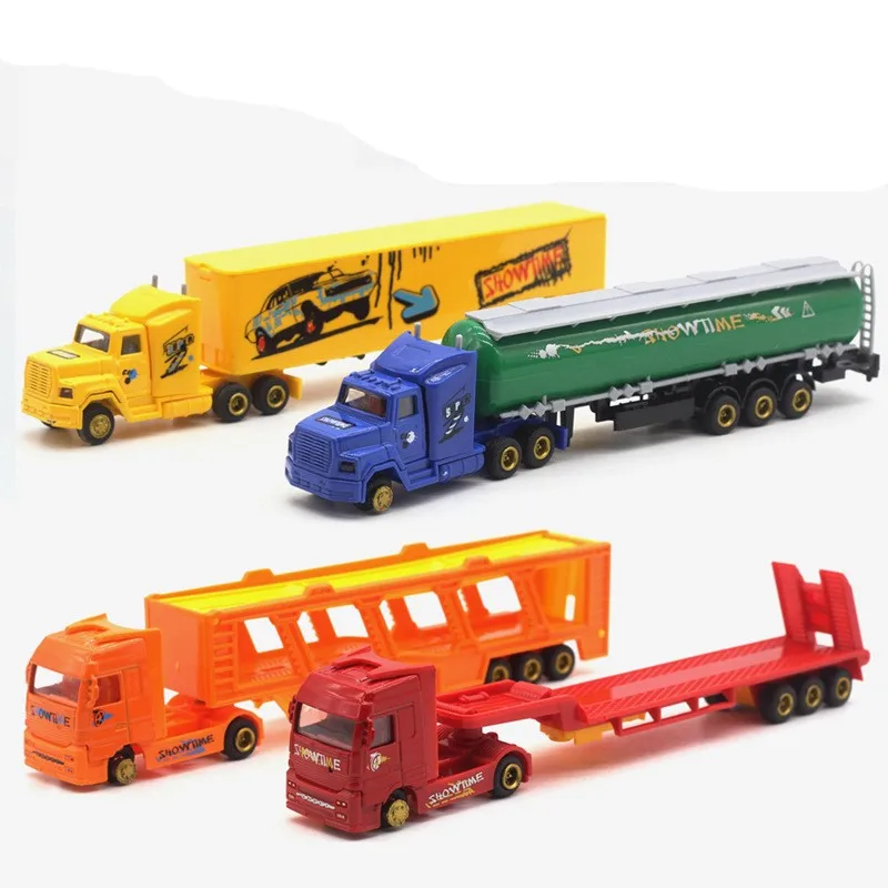 1:50 Scale Die Cast Slide Long Trailer Truck Toy Transportation Metal Truck Model For Wholesale