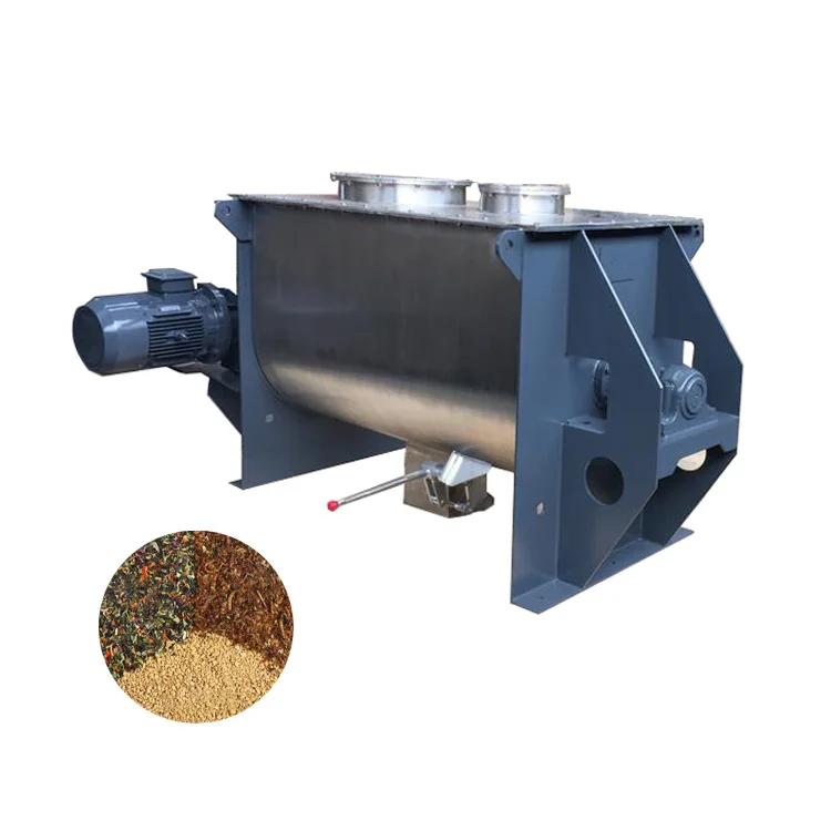Food Grade Ribbon Blender With Screw Conveyor At The Bottom Horizontal Ribbon Mixer 100Kg-Stainless-Steel-Ribbon-Mixer