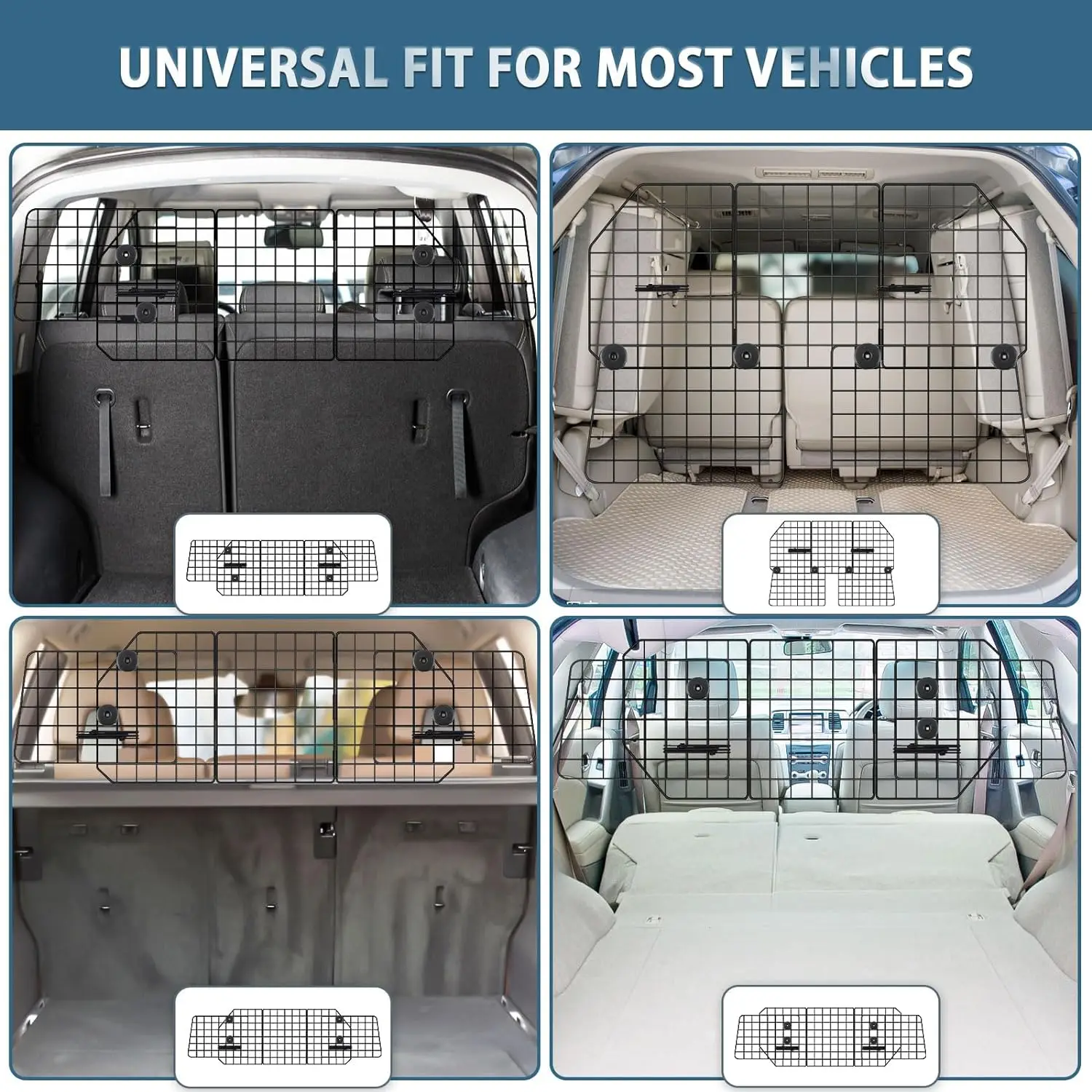 Car interior accessories Full Coverage Adjustable Large Pet Barrier Dog Car Barrier Rear seat fence