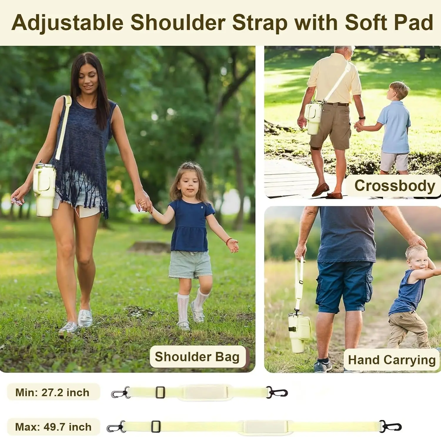 Waterproof Tumbler Cup Holder Adjustable Shoulder Sling Phone Bag Neoprene Water Bottle Carrier Sleeve Pouch