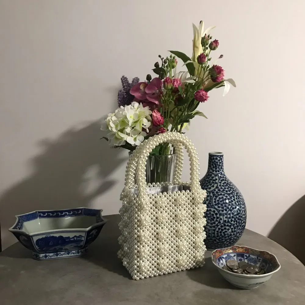 Free Shipping Best Selling In Amazon Travel Non-toxic Plastic Luxury Cute Small Bags Colorful Pink Pearl Bucket Women Hand Bag