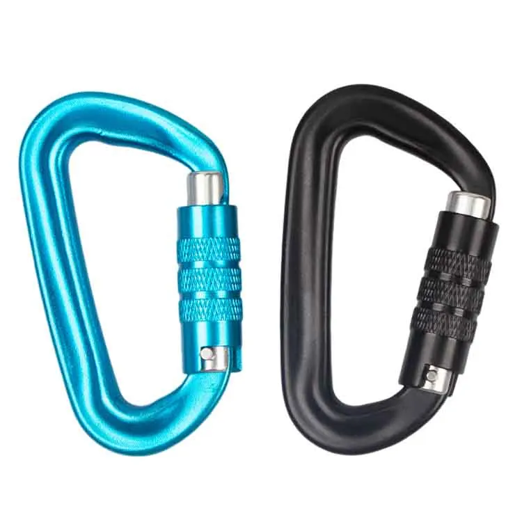 Автостопорный карабин с овальной закрученной конструкцией анодированный D-образный для альпинизма и промышленного использования подъемный крюк из стали сплава