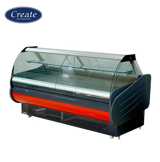 High power refrigerated display of fresh meat deli freezer commercial cooked food refrigerator for supermarket