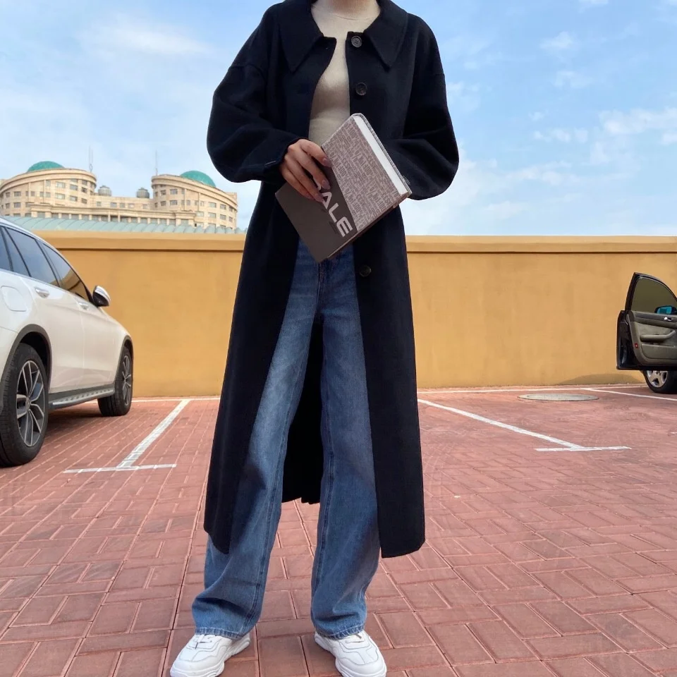 Street Style  Neck Long Sleeve Oversized Jersey 2020 Womens Fashion 100 % Cashmere Two Piece