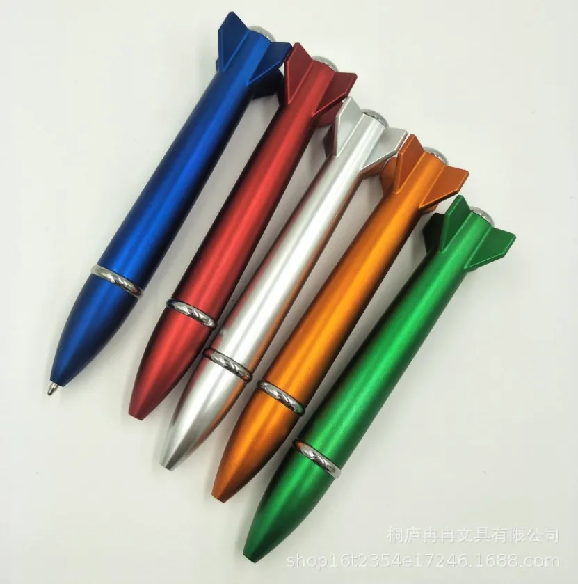 Creative Small Rocket Missile Ballpoint Pen Plastic Rocket Shaped 0.7 mm Writing Width Advertising Gift Pen