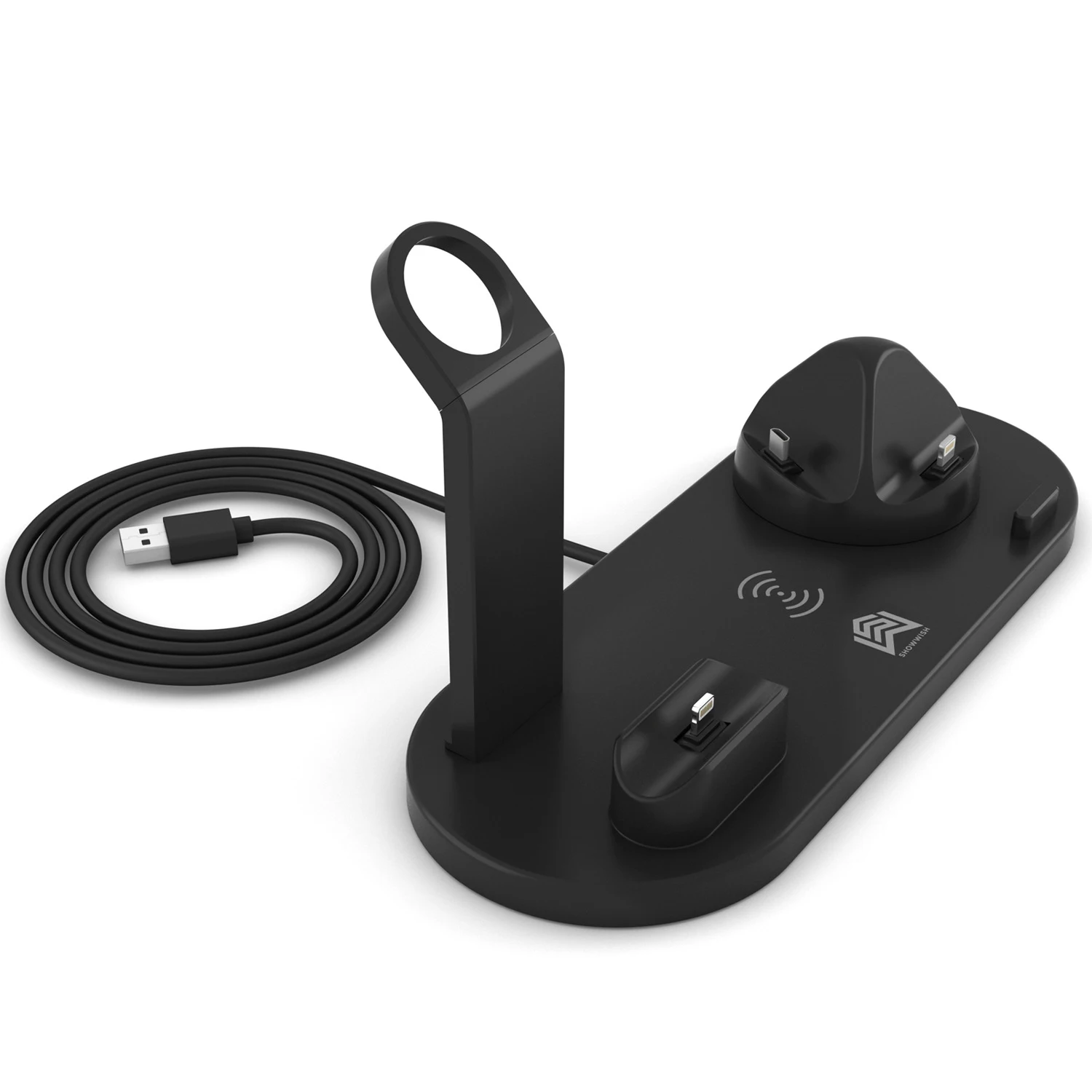 10 Вт Qi Беспроводное зарядное устройство док-станция 4 в 1 для Apple Airpods Micro USB Type C подставка Быстрая зарядка телефона