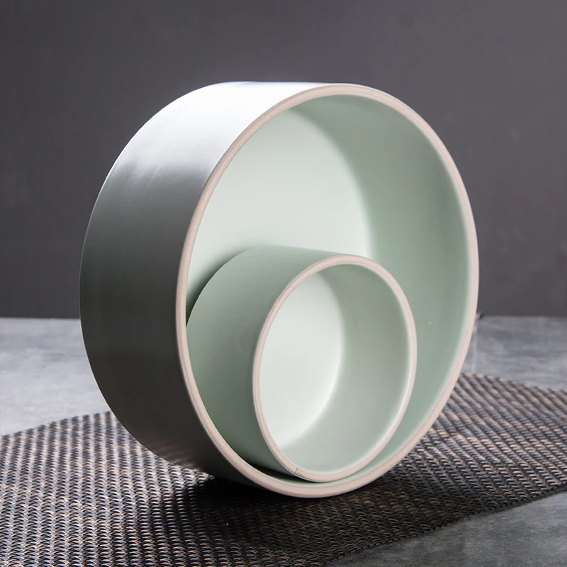 
Korean style elegance fine solid color different shape ceramic porcelain tableware tabletop dinnerware sets restaurant houseware 