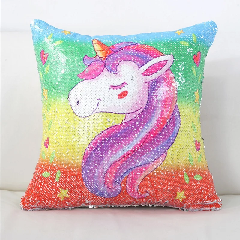 Cheersee magic christmas sublimation blank mermaid customized throw decorative reversible sequin pillow for home
