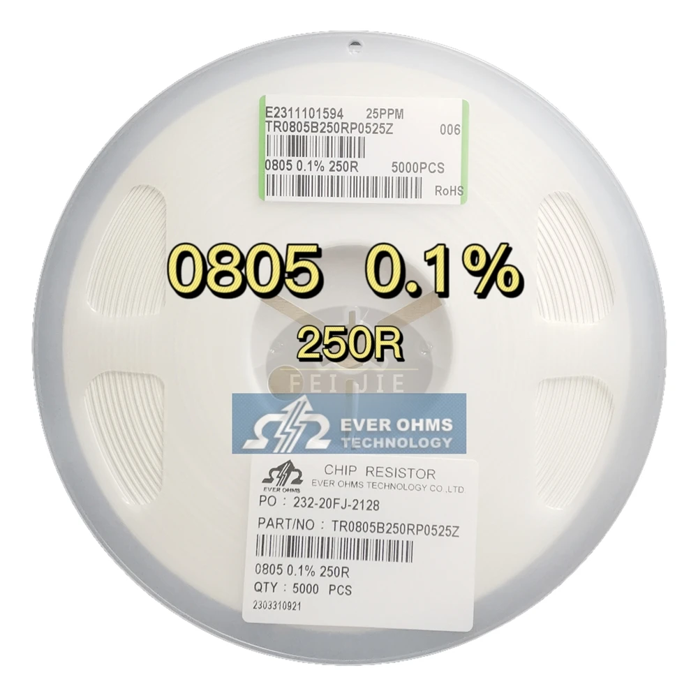 Тонкопленочный прецизионный резистор 0805-250R 0.1% 25PPM TR0805B250RP0525Z