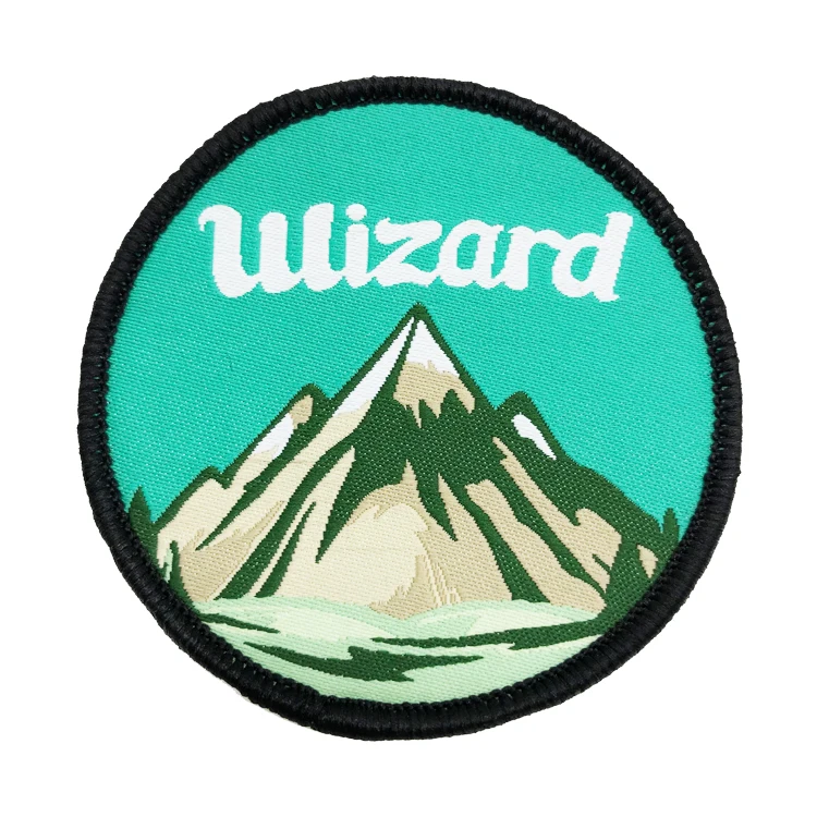 Custom Cheap Woven Patches Merrow Border Woven Applique Patch For Hats