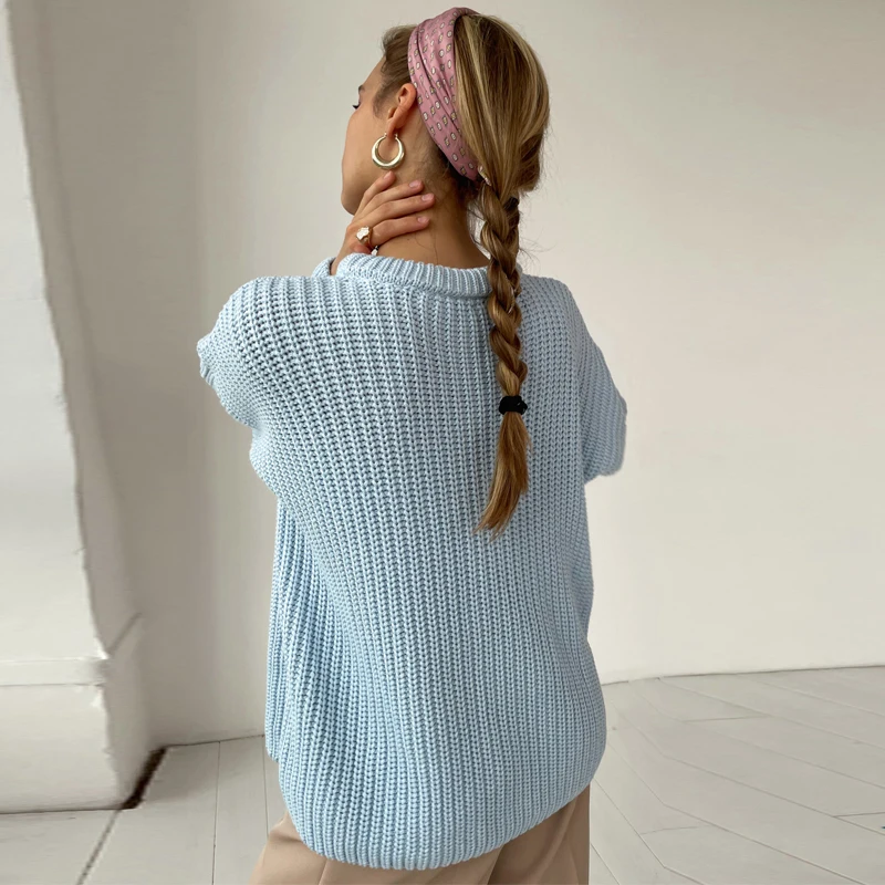 New fashion womens plus size casual elegant long sleeve plus size vintage cashmere sweater