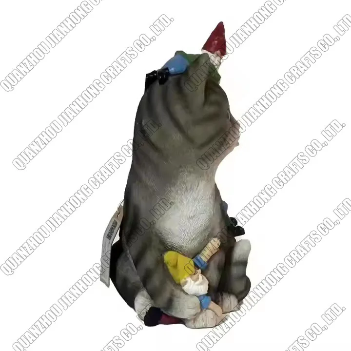 Children Garden Statues Best Selling Little Dwarf and Big Cat Resin Sculpture for Home Garden Decoration