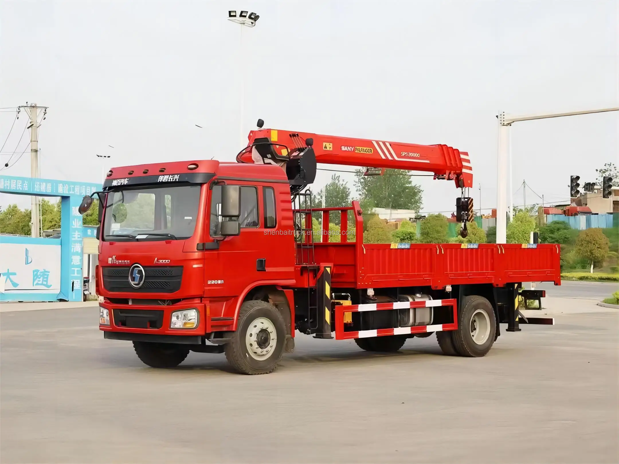 Palfinger Truck Mounted Crane 7Ton 8Ton 10Ton Hydraulic Telescopic Boom Crane Shacman L3000 4x2 Cargo Crane for Truck