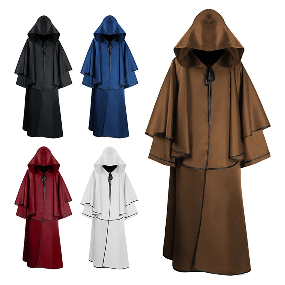 
Hooded Cloak Long Velvet Vampire Halloween Costume Cape for men and women 