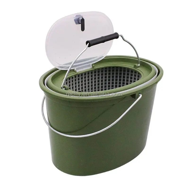 Hot sale 5L 10L 15L live bait bucket plastic fish bucket with breathable hole for fishing