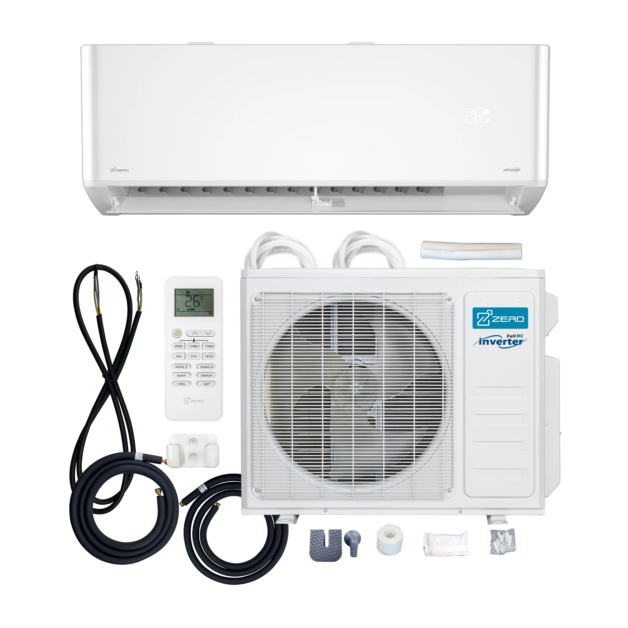 ZERO Z-MAX Hyper Heat 110V 230V Inverter Smart Mini Split Air Conditioner 9000btu 12000btu Heat Pump Room AC Energy Star R410