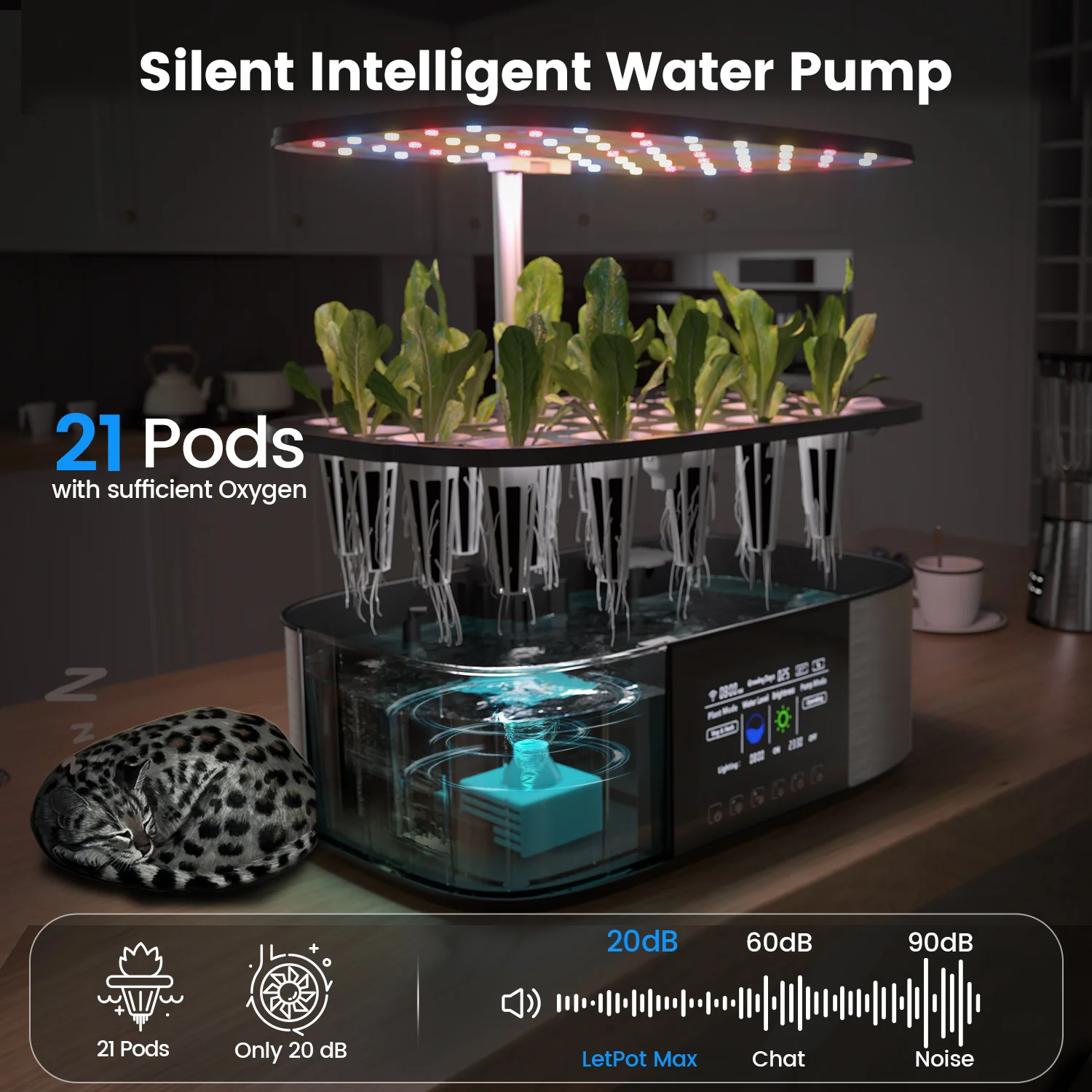 LetPot LPH-Max 21 Pods 4-in-1 Automatic Hydroponics Growing System with App Control