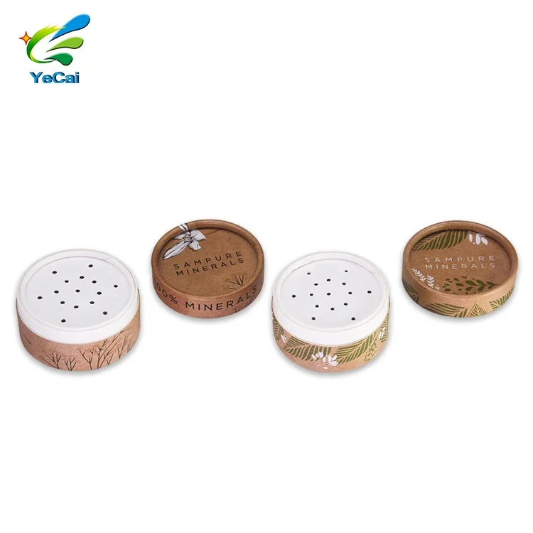 New Arrival Empty Round Food Paper Cardboard Tube Loose Powder Container With Sifter Bath Salt Spice Canister Top ShDry shampoo
