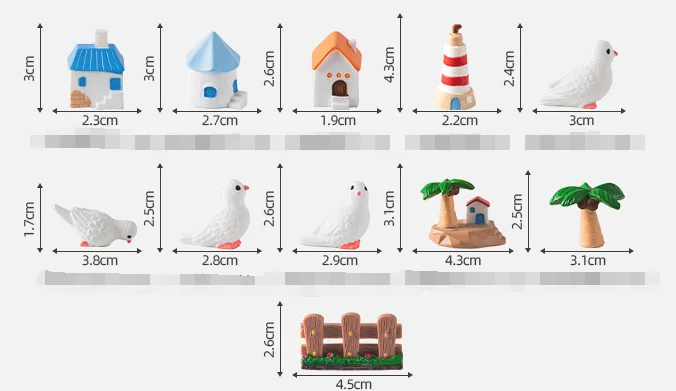 resin mini baby kids beach toys toddlers with bucket beach sand castle molds resin pigeon lighthouse coconut tree