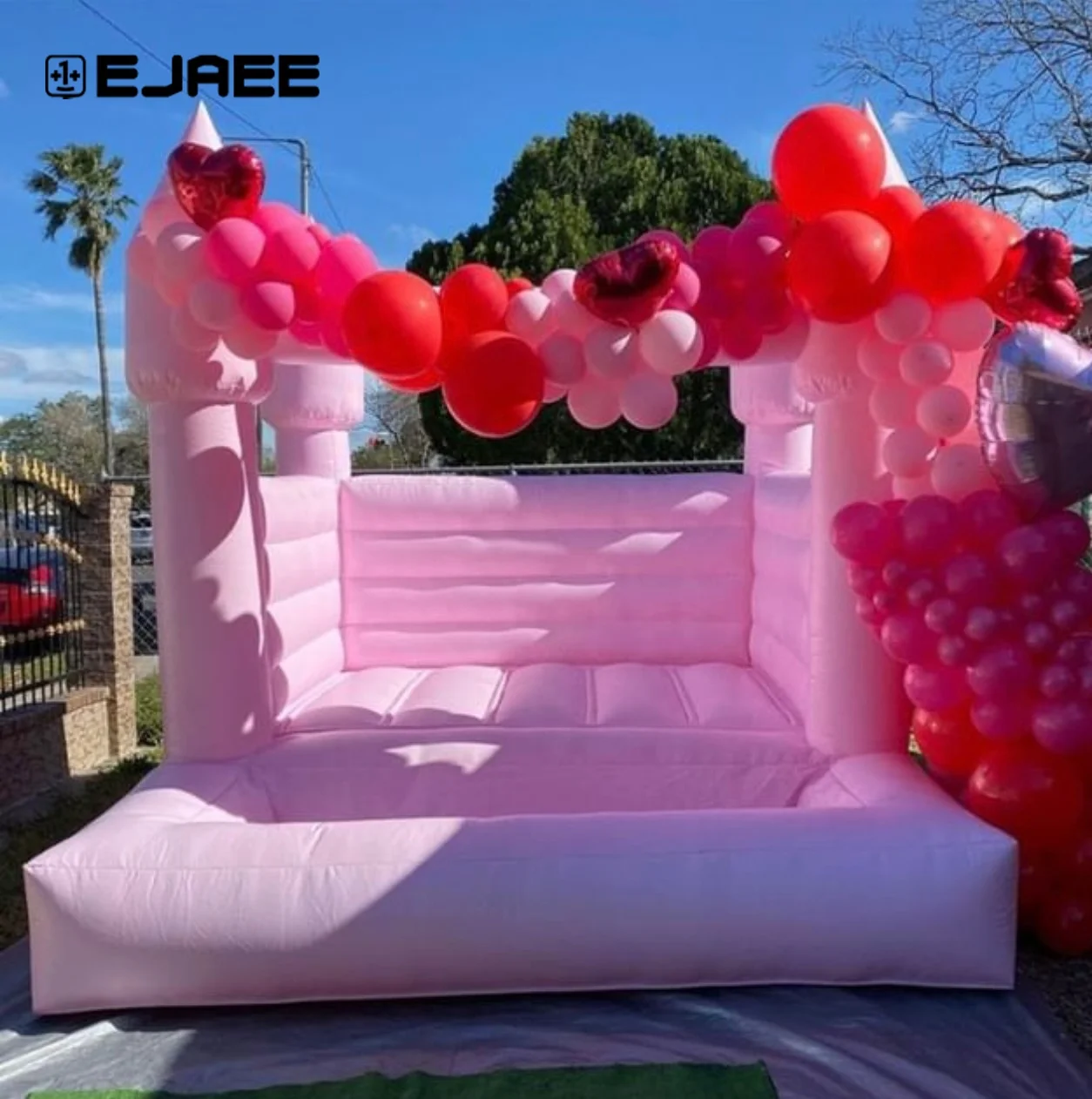 8*8 White Bouncy Castle Small Mini White Bounce House Pink Castle Jumper