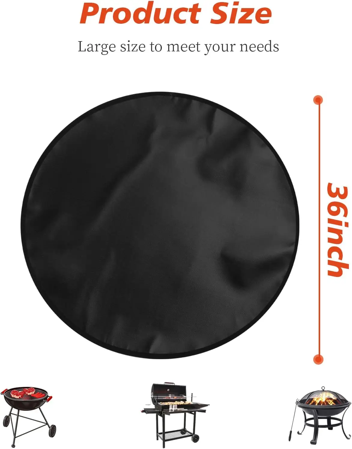 36' Round Fire Pit Mat,Fireproof Mat for Under Fire Pit, Grill Mat for Protector Deck