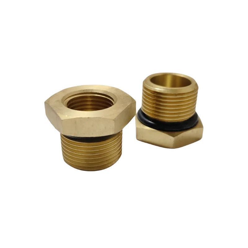 Hardware fittings brass parts male connector npt threaded with black O Ring for truck and bus
