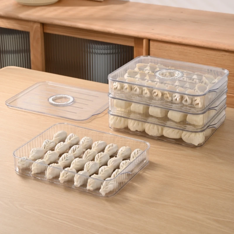 2023 new design food grade PET fridge silicone dumpling crisper box storage box