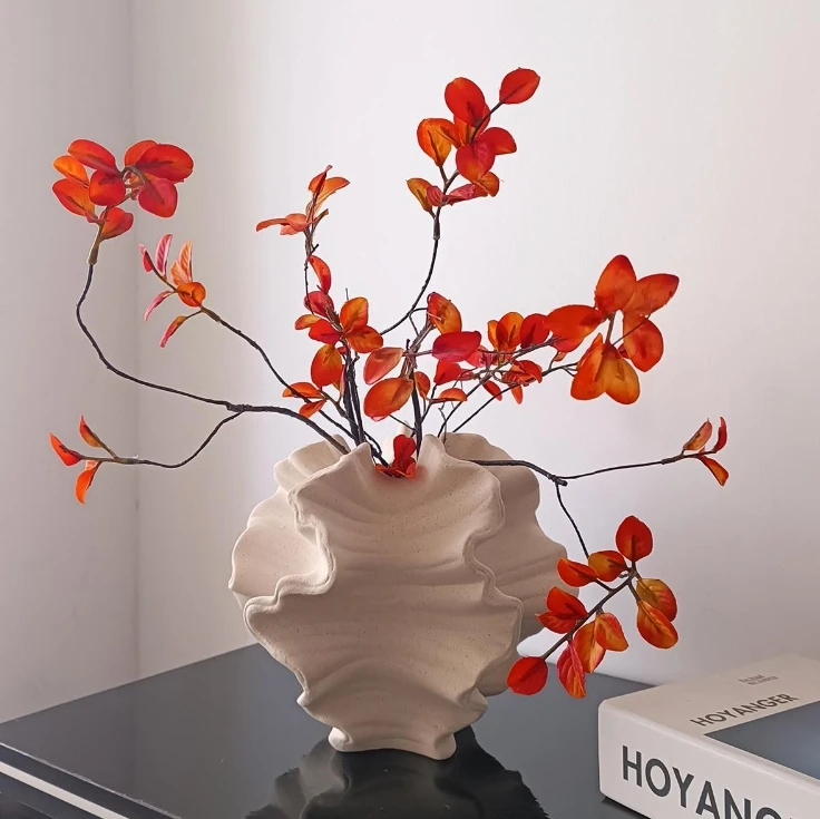 Y38 в скандинавском стиле бежевая черная керамическая ваза креативная форме кораллов Современная декоративная для цветов домашнего декора