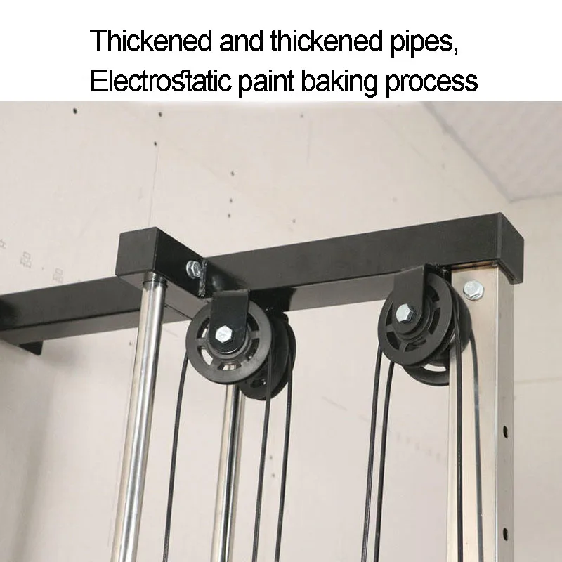 Adjustable Dual Pulley System Home Gym Wall Mounted Lat Pulldown Machine for Fitness Training and Plate Loaded Cable Station