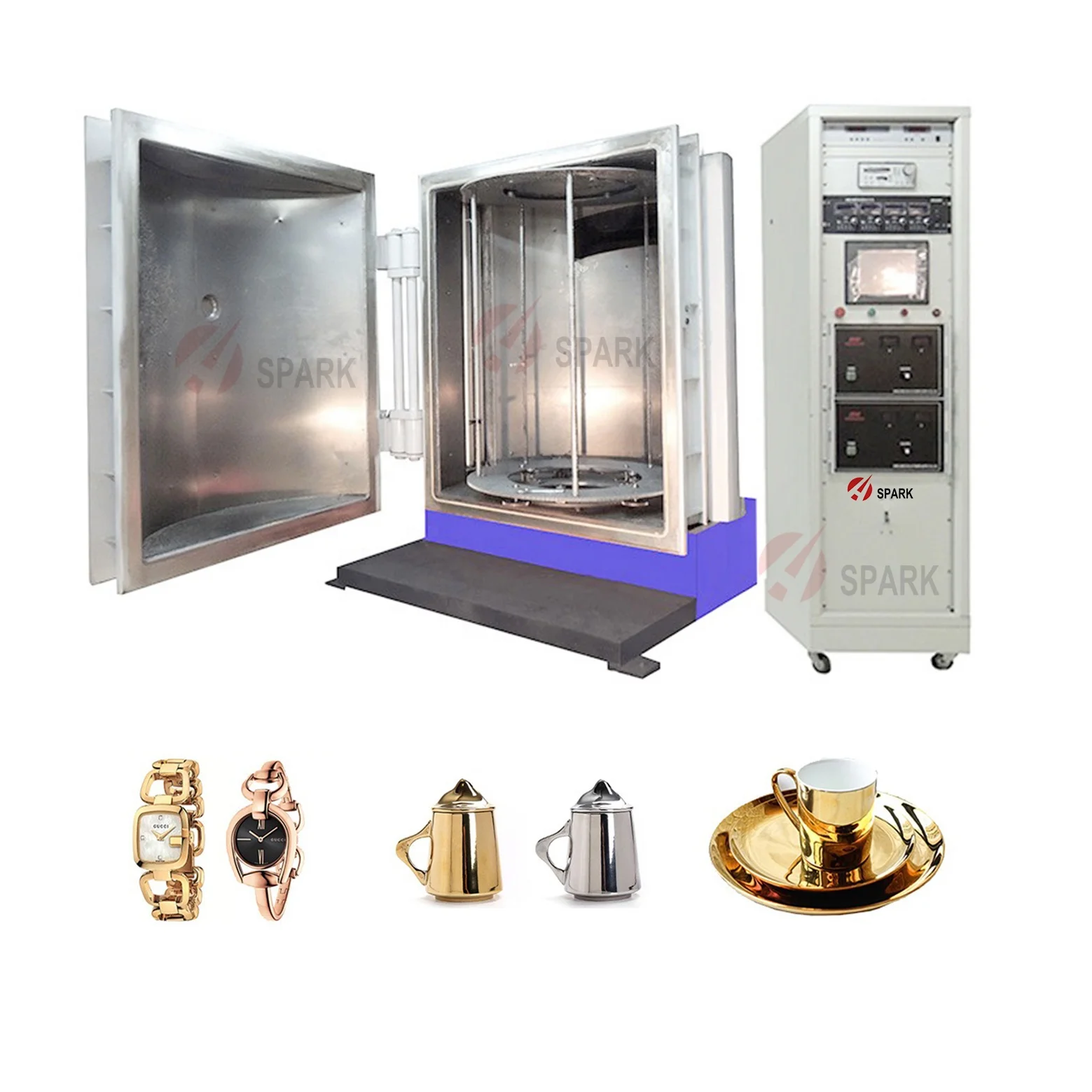 PVD Vacuum Coating magnetron sputtering machine for Gold Silver and Gun grey colors gold chrome