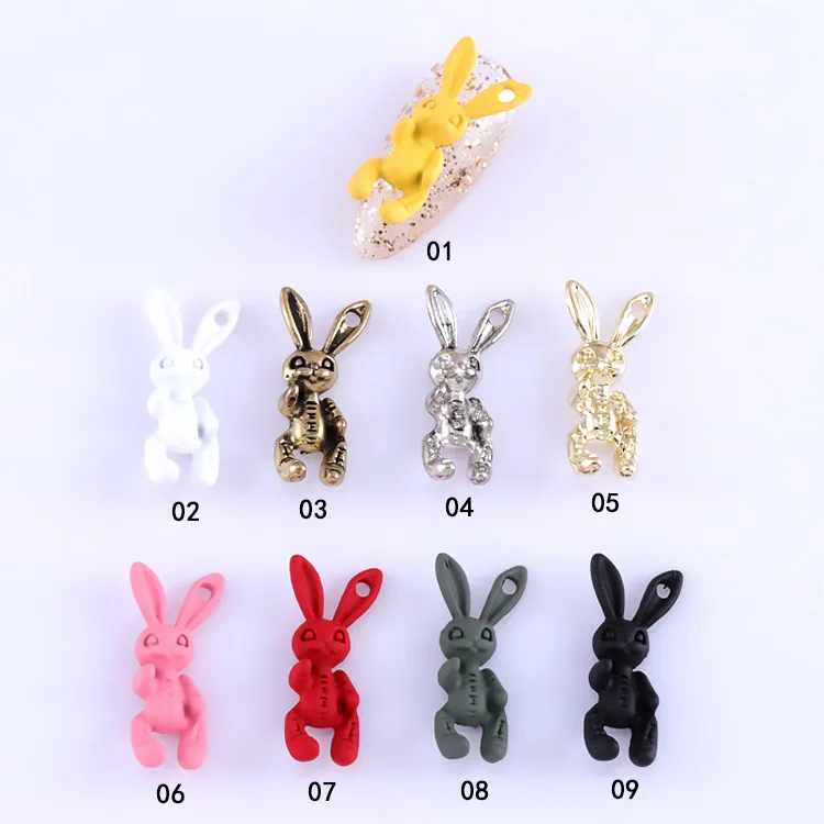 Skull sweet dark Rabbit Nail Art Charms  hare Nail Jewelry Piercing Ornaments DIY Fashion Manicure Nail Decoration Accessories