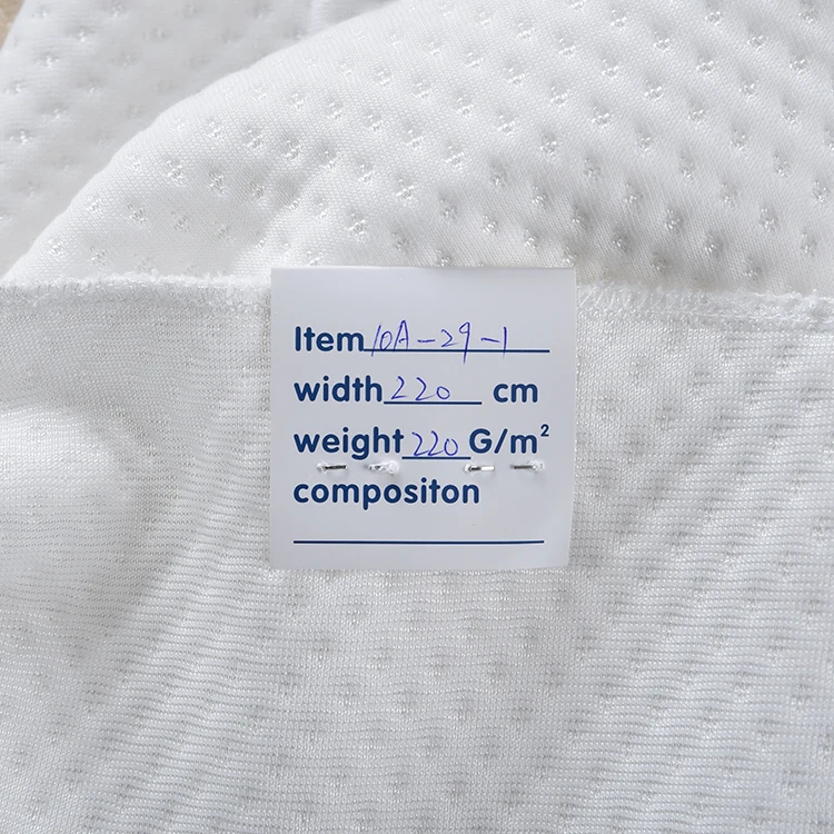 White 3D Spacer Knitting 100% Polyester Jacquard Mattress Fabric