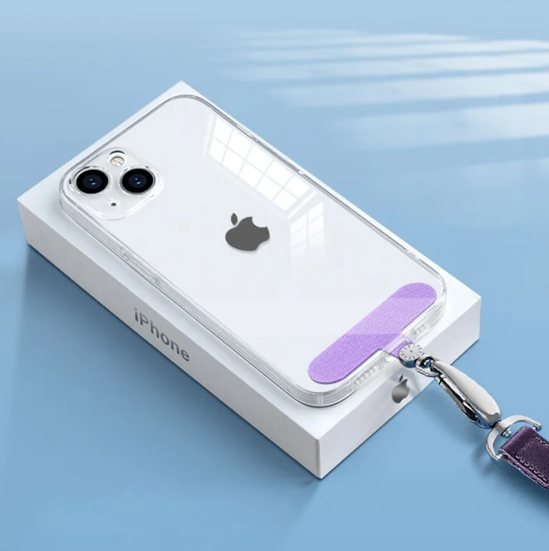 Mobile Phone Lanyard Patch Strap Clip Rotatable Charm Tether Tab Transparent TPU Cell Smartphone Accessories Chain Case
