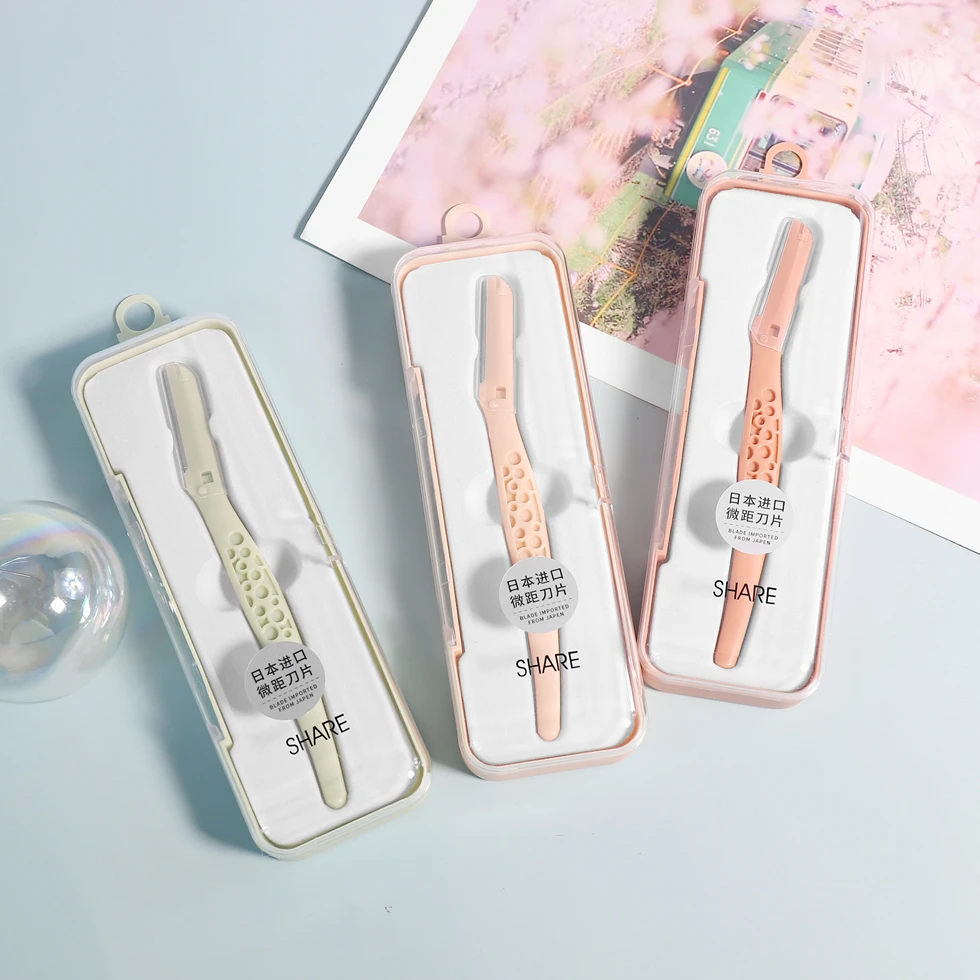 Small Quantity Purchase  Portable Eyebrow Trimmer Eyebrow Knife Blade Shaver Knife Eyebrow Hair Remover