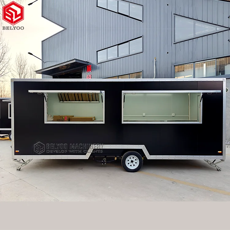 Mobile Fast Catering Concession Vending Snack Kitchen Food Trailer with Fully Equipments Cheap Price Food Dog Cart Kiosk