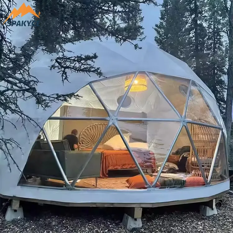 Outdoor Igloo Glamping Luxury Dome House Geodesicos 6m Glamping Tents for Events Tents Camping Outdoor Dome Tent With Bathroom