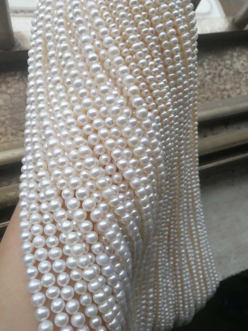 Fengzuan jewelry 2022 hot sale  2-3mm round white Baby pearl freshwater pearl strand DIY bracelet necklace jewelry production