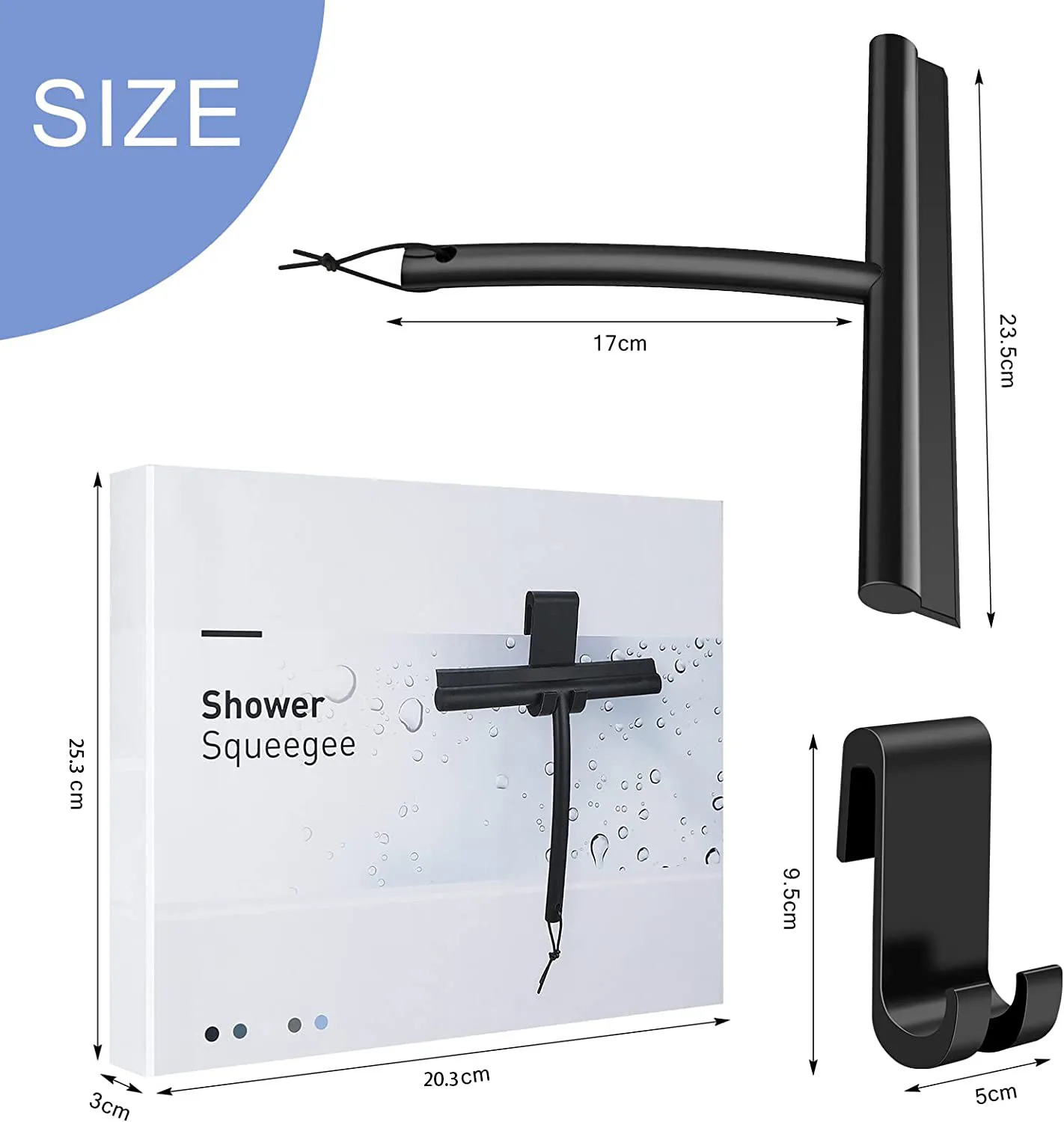 Factory supply Heavy Duty Metal Floor Squeegee with Rubber Blade handle Silicone Durable Squeegee