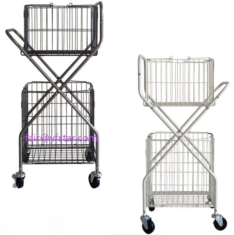 Hot Sale Supermarket Shopping Trolley, Convenience Store Shopping Cart, Hand Push Trolley For Shopping With 4 Wheels