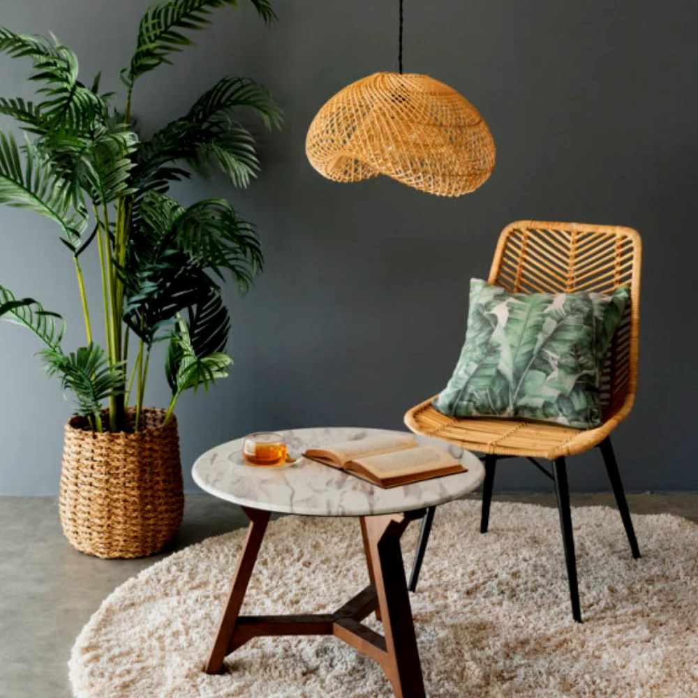 Rattan Pendant Light Chinese Style OEM ODM Simplicity Hanging Light Vintage Loft Living Dining Room Home Deco Lamps