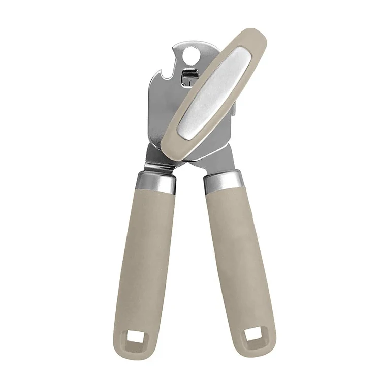 Custom Stainless Steel Jar Opening Oversized Sharp Cutting Wheel Handheld Strong Manual Can Opener With Bottle Opener