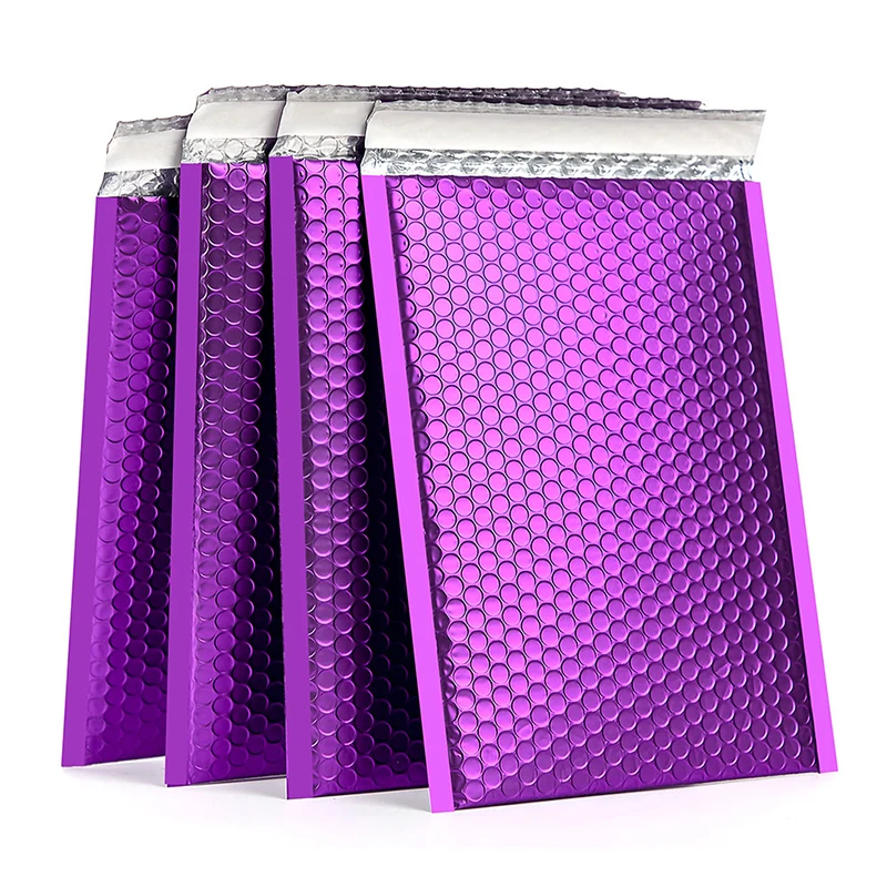 Metallic Foil Silver Poly bubble Mailer Package Plastic Postal Bubble Padded Luxury Shipping Bag