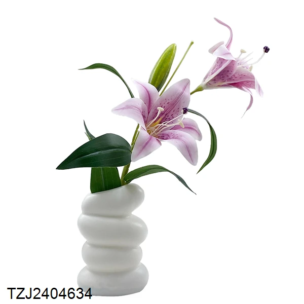 Tizen Factory Wholesale Real Touch Realistic Bonsai Artificial Flower Plants Glass Potted For Indoor Decor