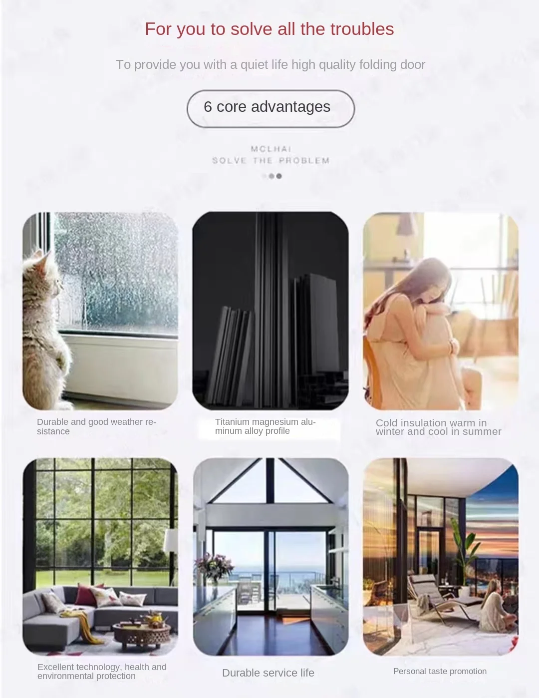 Custom Stained Glass Folding Soundproof Glazed Small Accordion Doors Slim Frame Interior Bifold Door