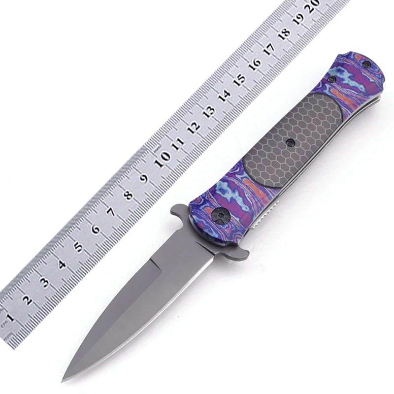 Stainless Steel Pocket Knife Laser Logo on Blade Polybag White Paper Box Outdoor Knife